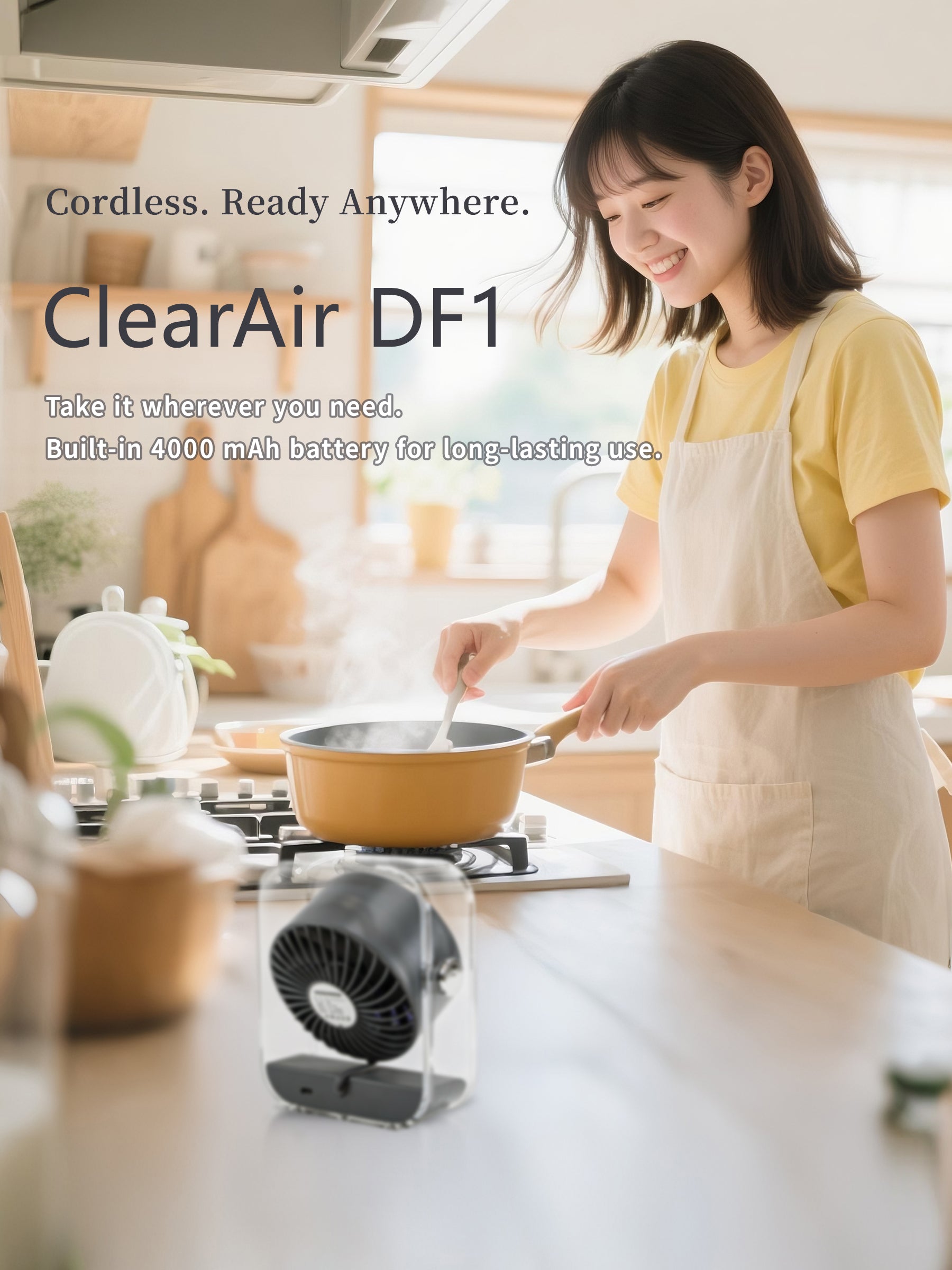 HOSHINON Cordless Desk Fan ClearAir DF1 – Electric Fans for Personal Use